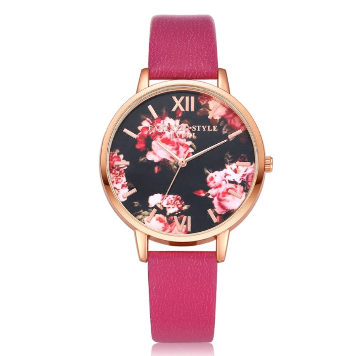 Luxury Rose Gold Women’s Quartz Watch with Leather Strap