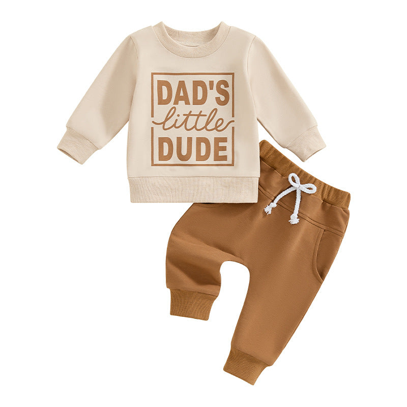 Boys’ Letter Print Sweater & Pants Set
