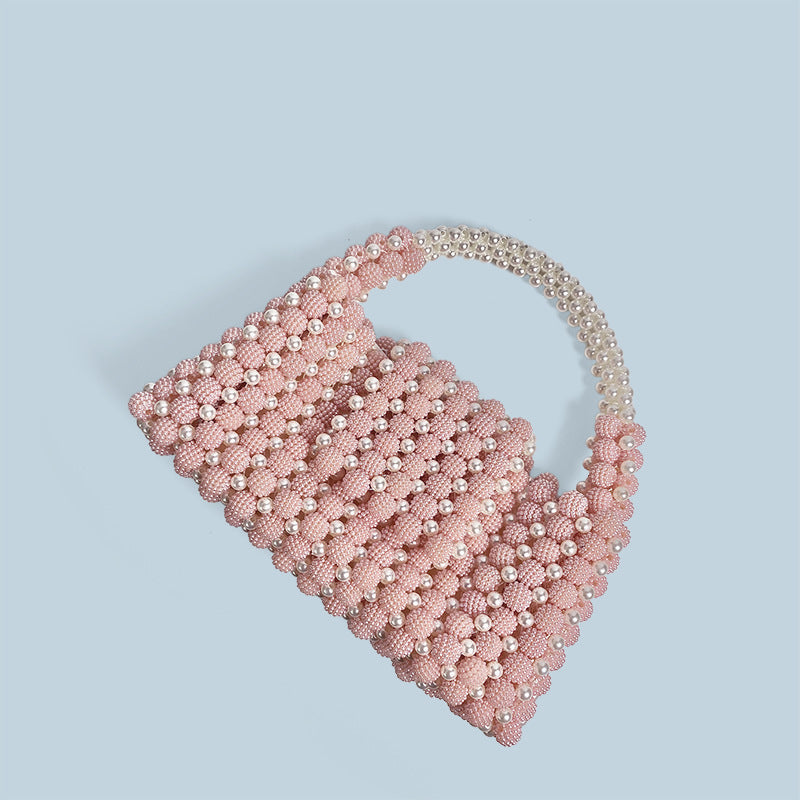 Pink Acrylic Beaded Handbag | حقيبة يد أكريليك خرزية وردية