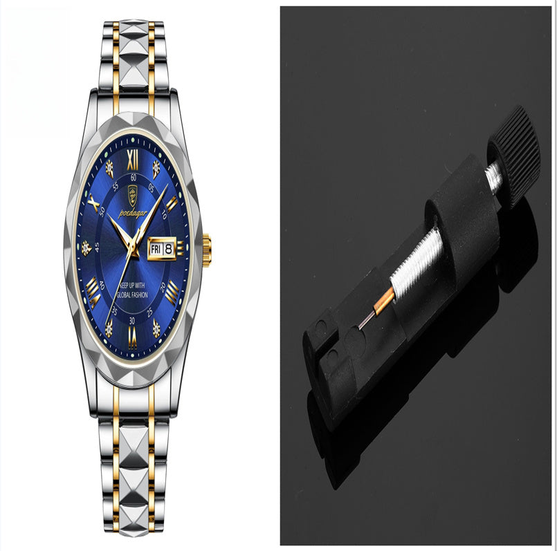 Men’s Slim Waterproof Business Quartz Watch with Double Calendar