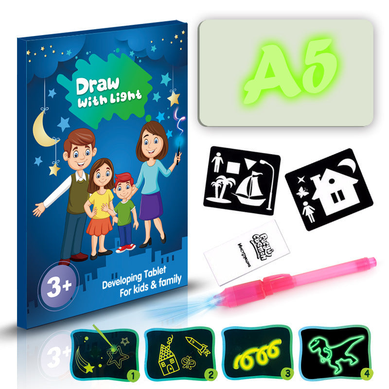 3D Magic Educational Drawing Pad – Kids Sketch Board with 8 Light Effects & Puzzle Fun