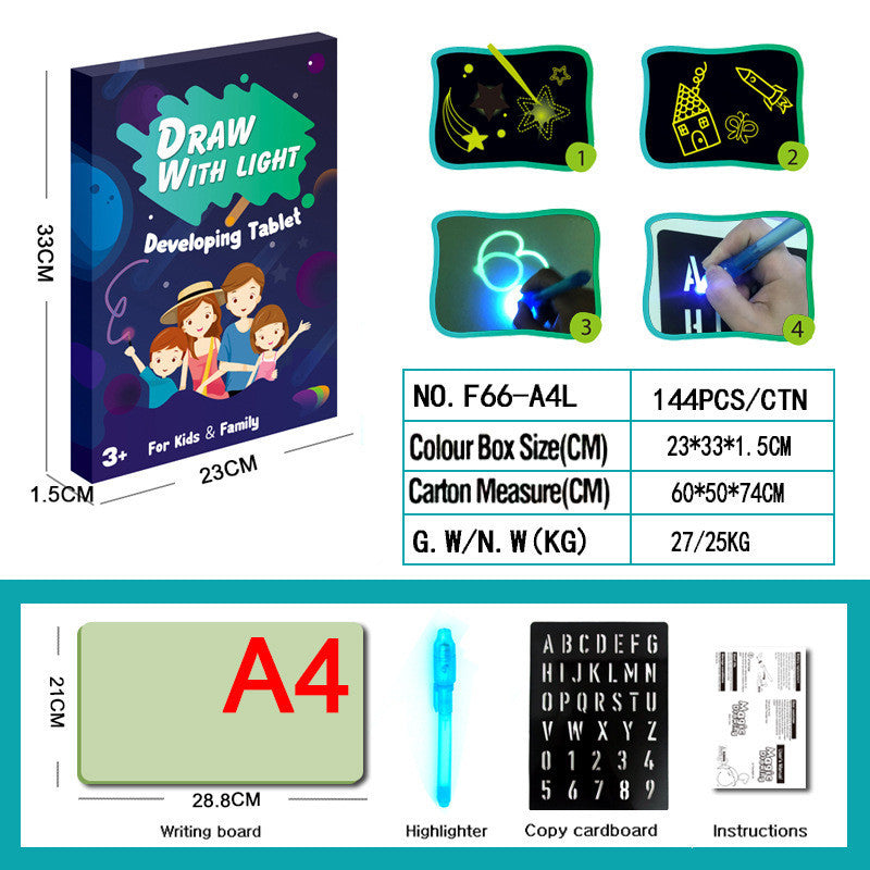 3D Magic Educational Drawing Pad – Kids Sketch Board with 8 Light Effects & Puzzle Fun