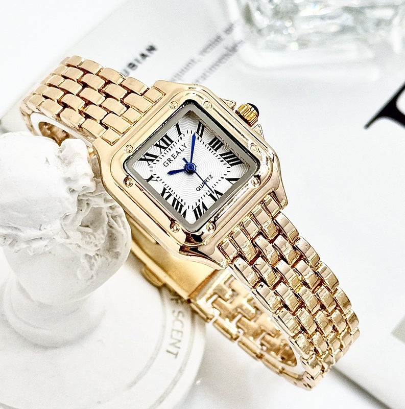 Vintage-Inspired Waterproof Women’s Watch with Diamond Detailing