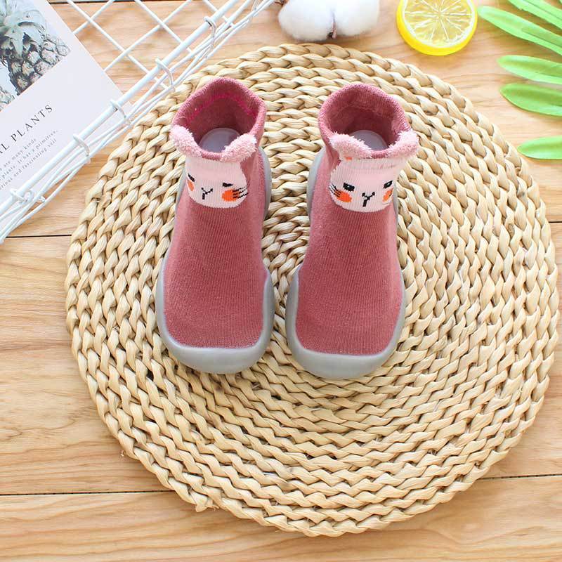 Baby Non-Slip Cotton Floor Socks – Soft Walking Shoes with Cute Animal Designs