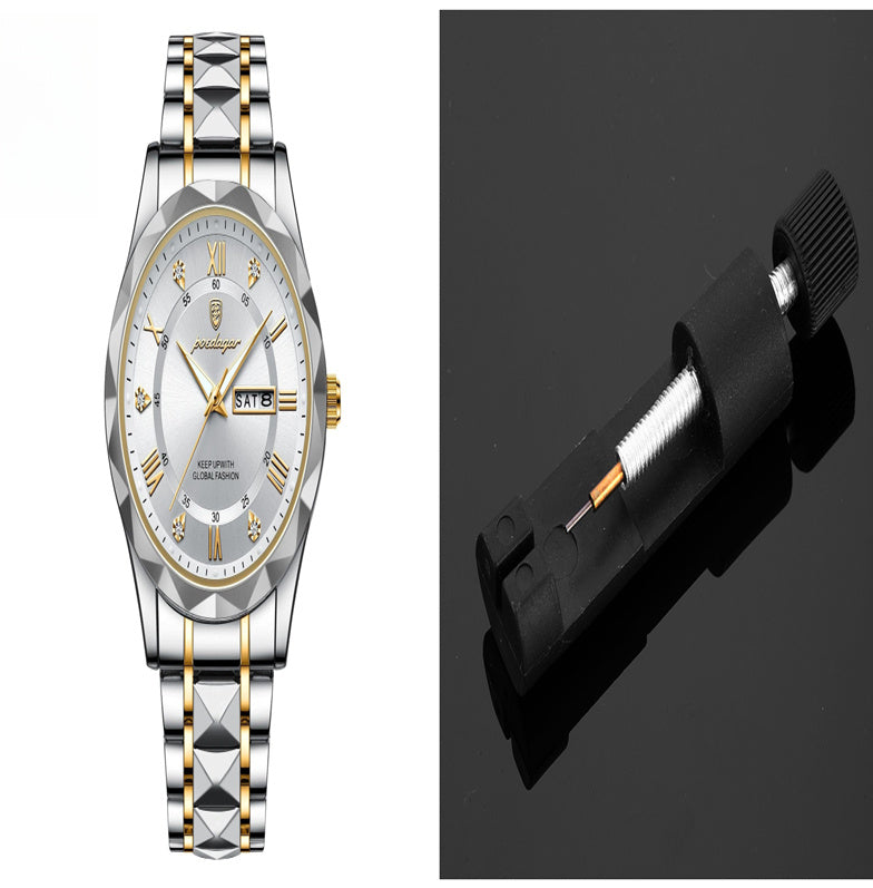 Men’s Slim Waterproof Business Quartz Watch with Double Calendar