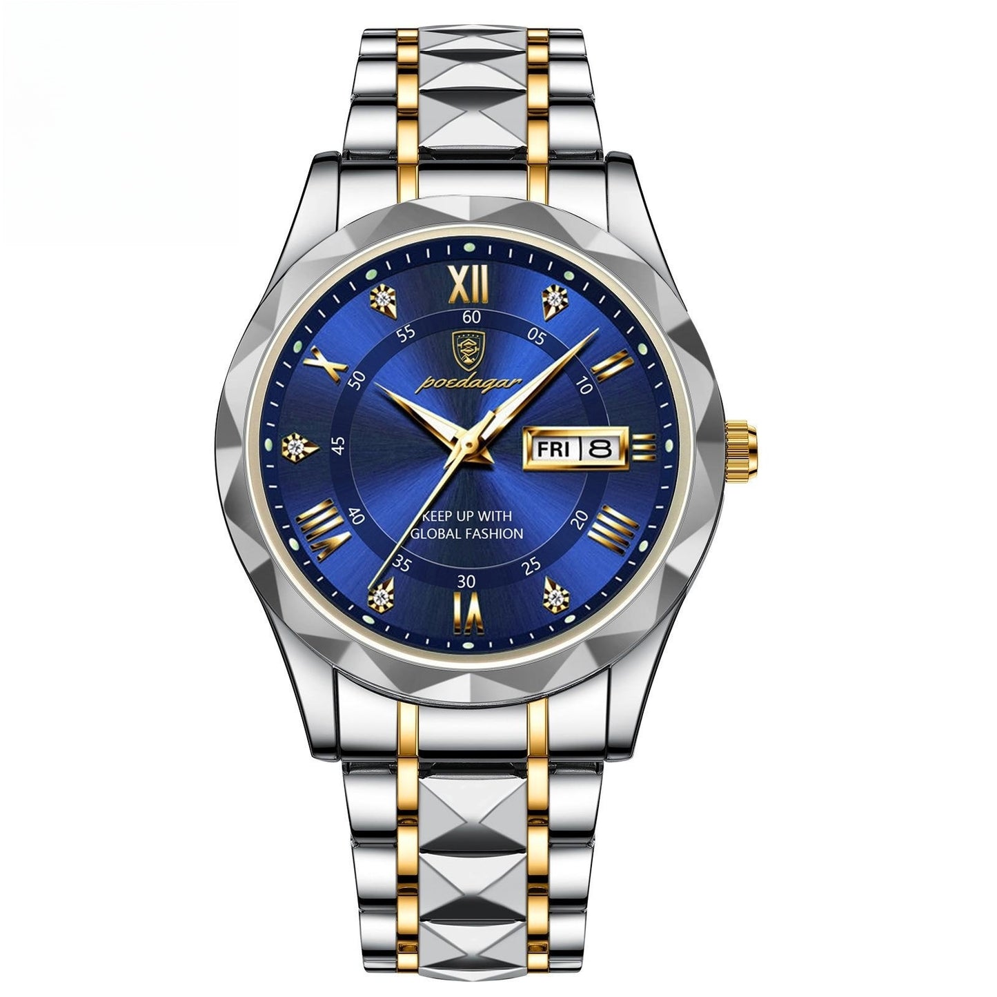 Men’s Slim Waterproof Business Quartz Watch with Double Calendar