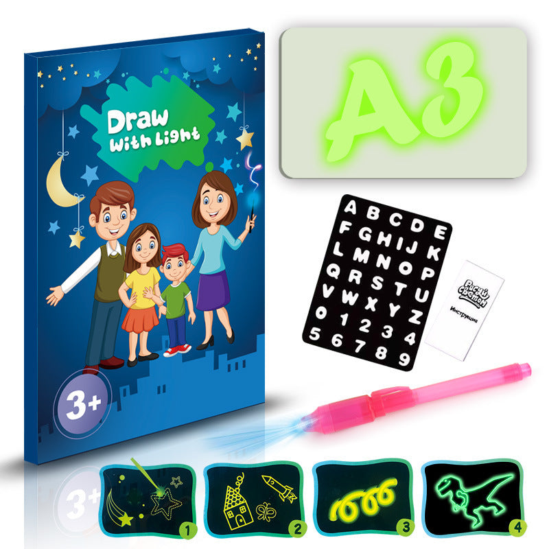 3D Magic Educational Drawing Pad – Kids Sketch Board with 8 Light Effects & Puzzle Fun