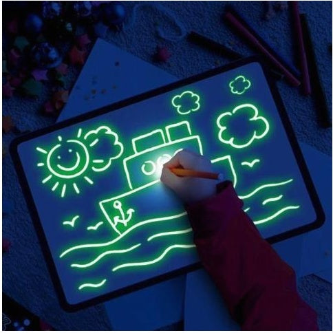 3D Magic Educational Drawing Pad – Kids Sketch Board with 8 Light Effects & Puzzle Fun