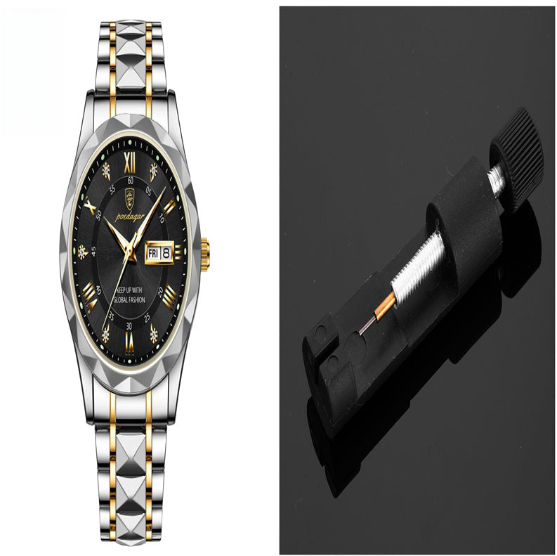 Men’s Slim Waterproof Business Quartz Watch with Double Calendar