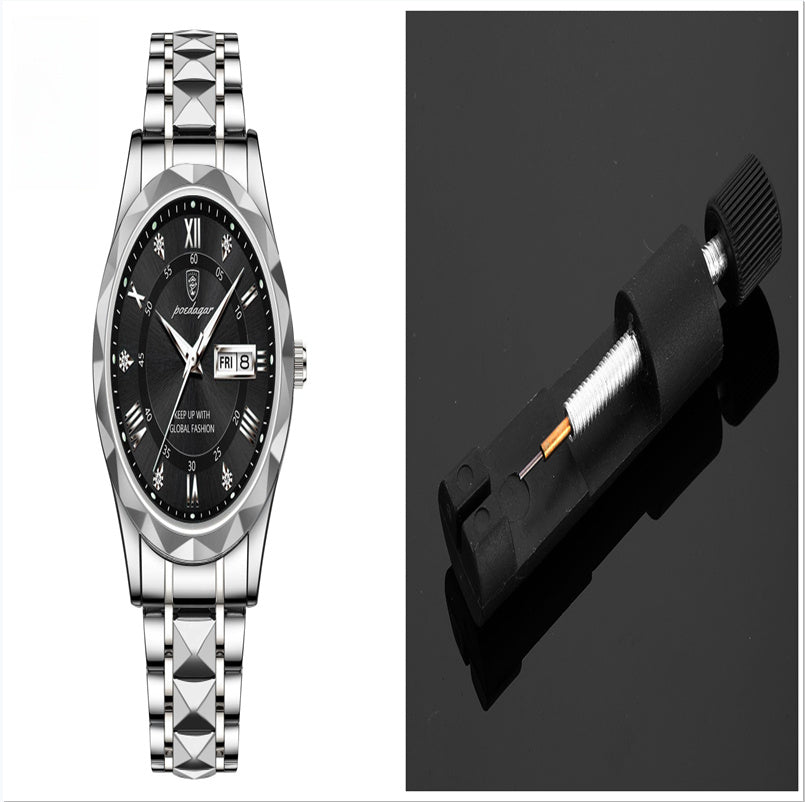 Men’s Slim Waterproof Business Quartz Watch with Double Calendar