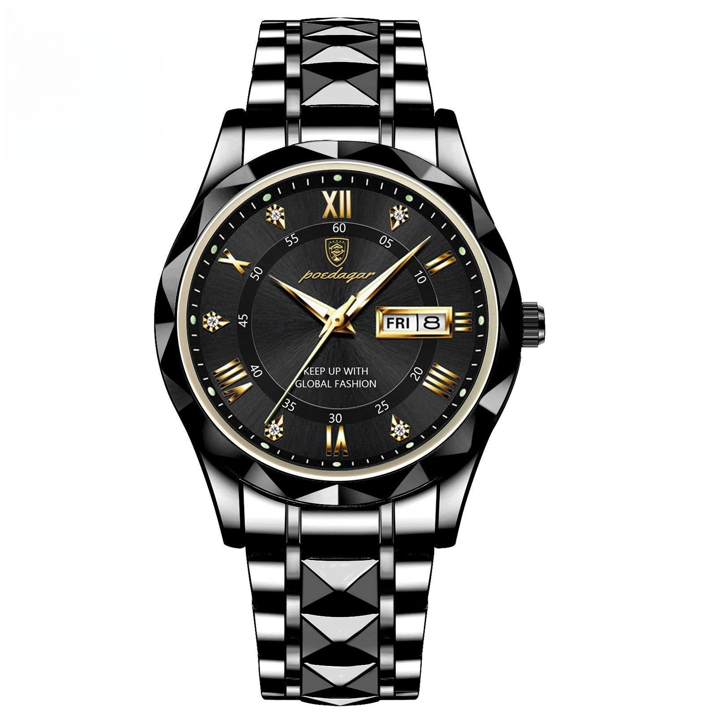 Men’s Slim Waterproof Business Quartz Watch with Double Calendar
