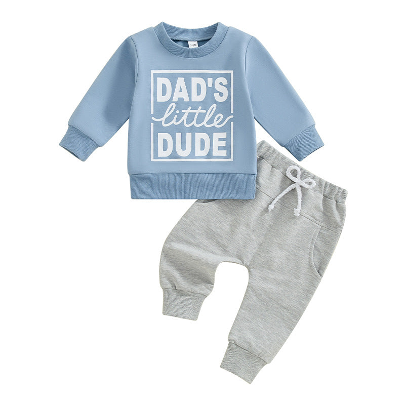 Boys’ Letter Print Sweater & Pants Set