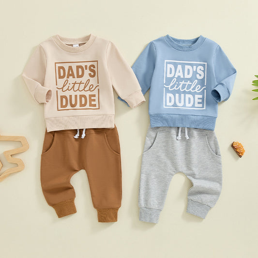 Boys’ Letter Print Sweater & Pants Set
