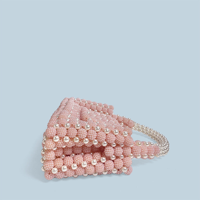 Pink Acrylic Beaded Handbag | حقيبة يد أكريليك خرزية وردية