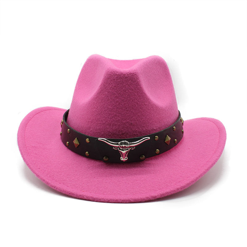 Polyester Retro Jazz Western Cowboy Hat – Vintage Style