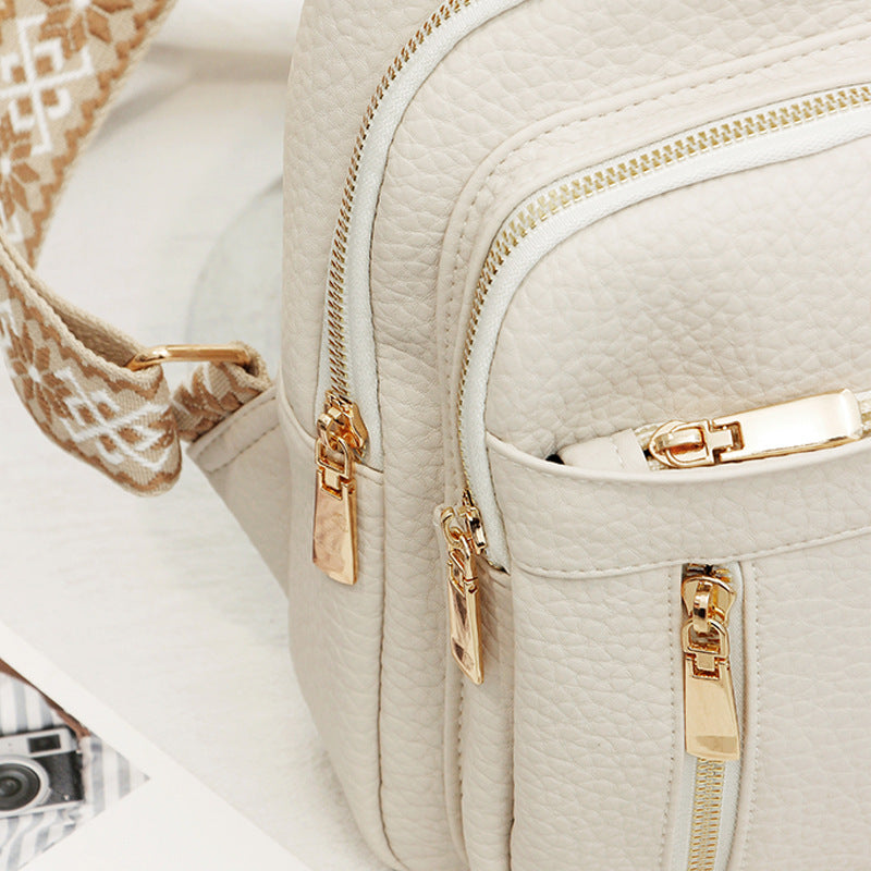 Soft Leather Retro Crossbody Bag | حقيبة كروس بودي جلدية كلاسيكية