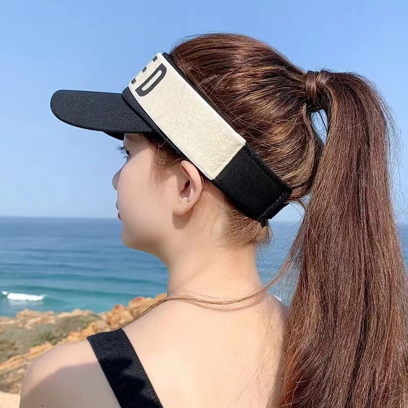 Korean Style Summer Sunlight Blocker Cap – Open Top Letter Design “LOVED”