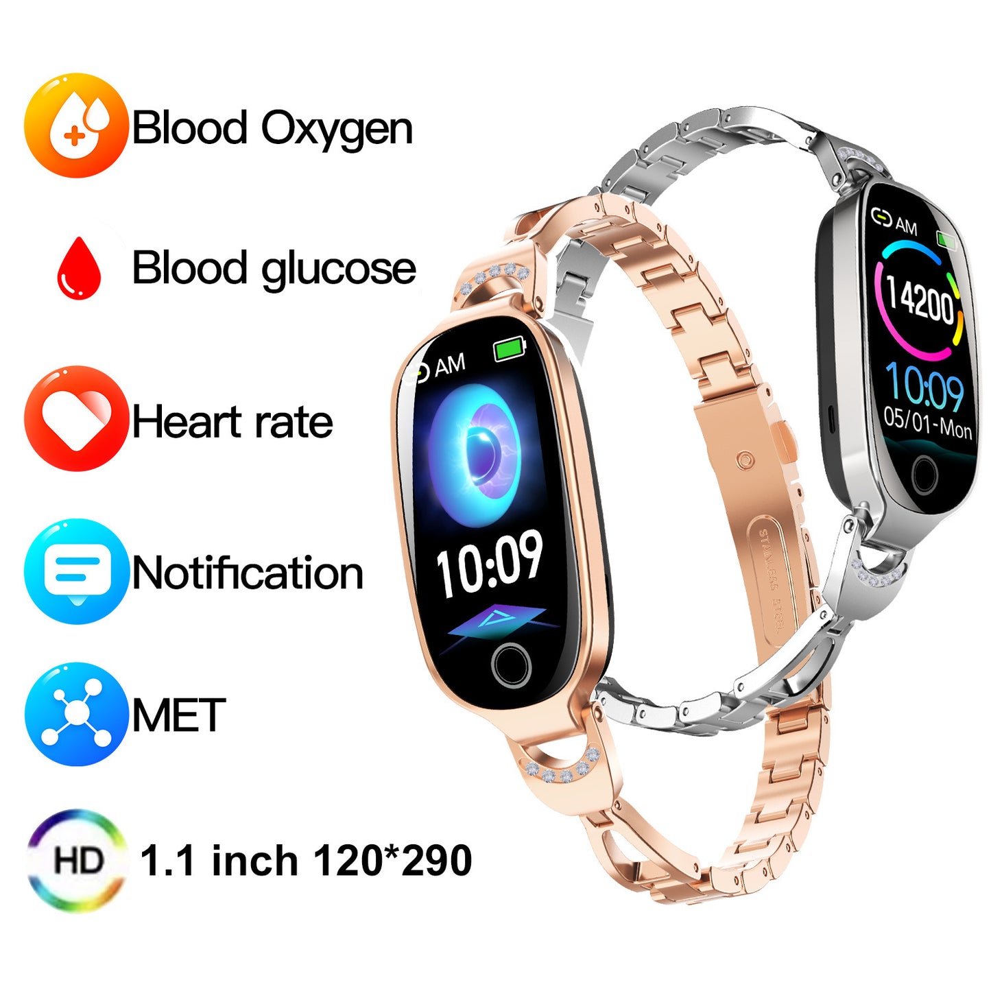 Women’s Smart Health Watch – Glucose & Menstrual Tracker