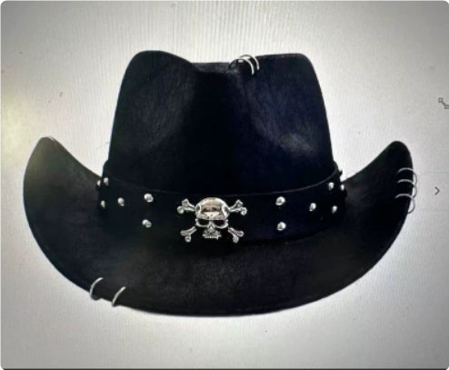 Polyester Retro Jazz Western Cowboy Hat – Vintage Style